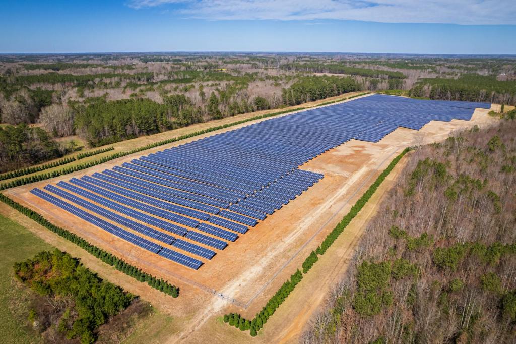 field of a solar panels